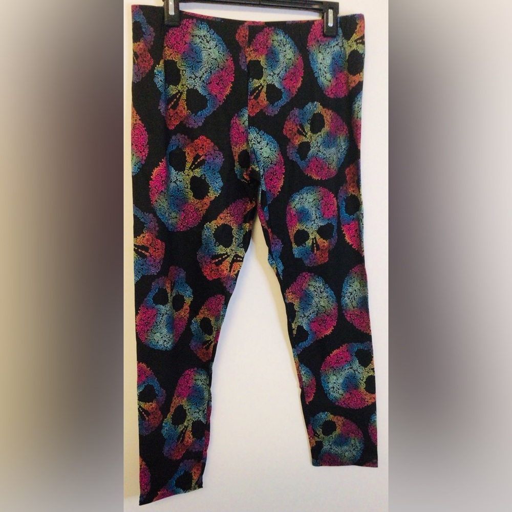NWT No boundaries multicolor skull leggings girls size XL